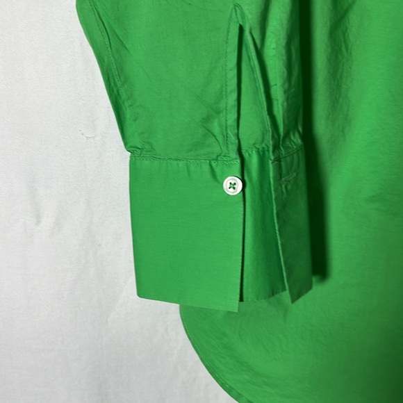 Talbots size MP green long sleeve button up top - Picture 4 of 12